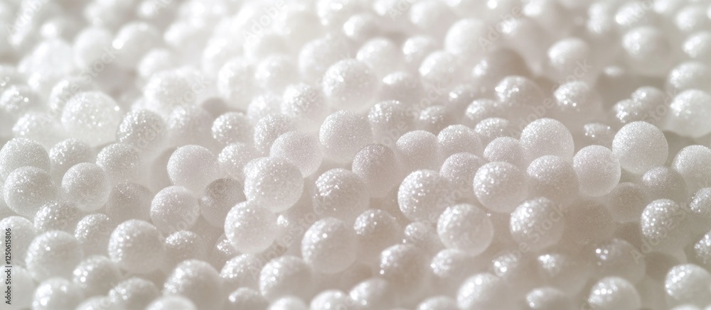 Poster white polystyrene beads texture background for use in design and packaging applications