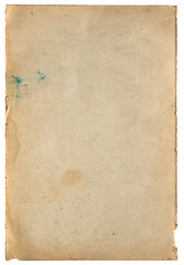 old paper texture background with vintage retro look, transparent png with empty paper sheet as backdrop for text and paper overlay effect