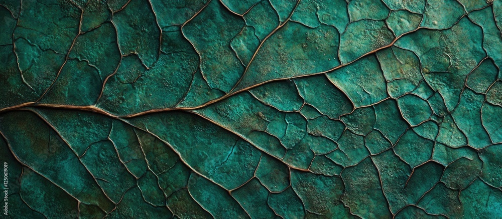 Aufkleber textured leaf background with intricate patterns in shades of green and brown for nature and design 