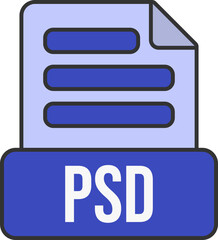 PSD File Format Icon Lineal Color