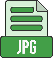 Fototapeta premium JPG File Format Icon Lineal Color