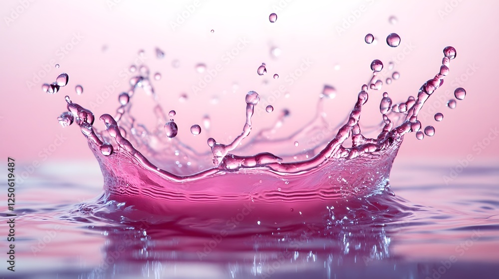 Fototapete vibrant water splash with colorful droplets and ripples in abstract art background dynamic liquid mo