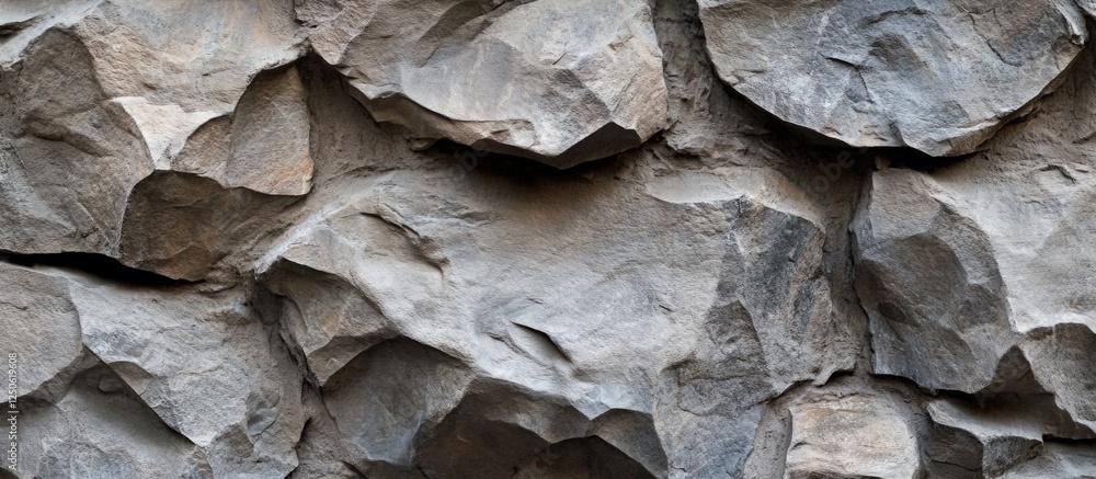 Poster textured gray concrete brick wall with rugged surface showcasing natural stone patterns and depth fo