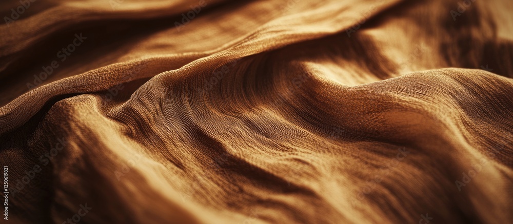 Poster textured brown fabric background with flowing waves and rich tones for elegant design and backdrop u