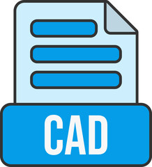 CAD File Format Icon Lineal Color