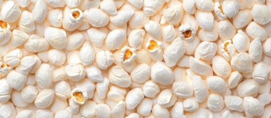 Popcorn kernels background texture ideal for food-related designs or culinary themes