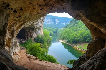 Cave River Valley Viewpoint Nature Landscape