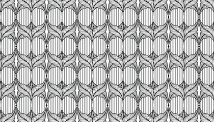 Seamless pattern with leaves. Black and white vector background