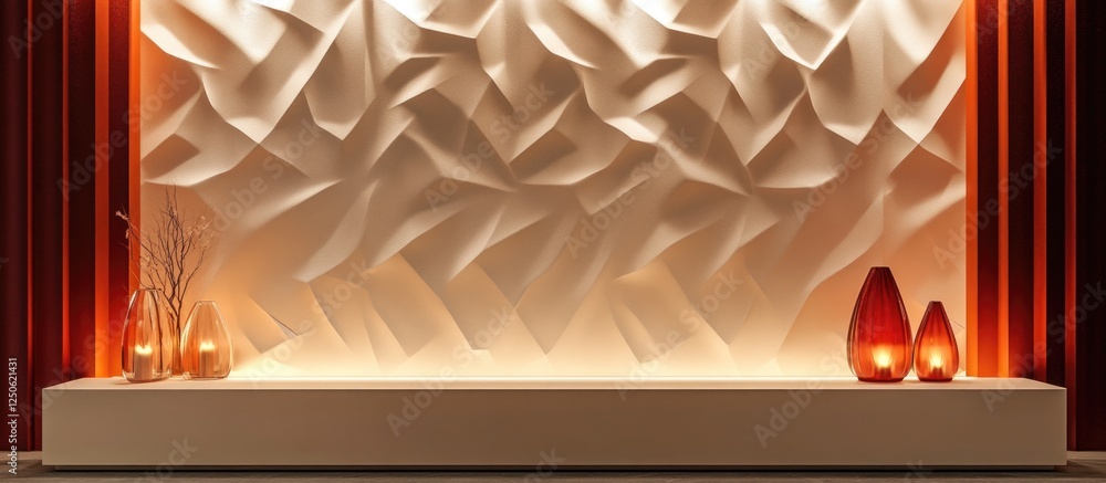 Poster stylish white textured wallpaper complemented by red accents creating an elegant background for vari