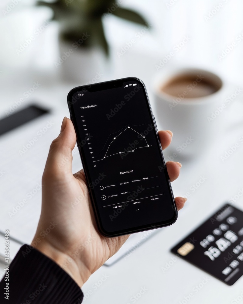 Aufkleber futuristic smartphone display with reward points interface minimalist tech for urban professionals -