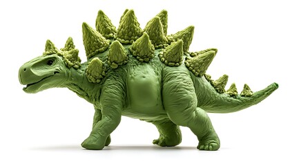 Fototapeta premium Green Clay Dinosaur Model with Spikes