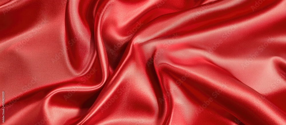 Poster rich red satin fabric texture background with smooth folds and ample copy space for elegant design u