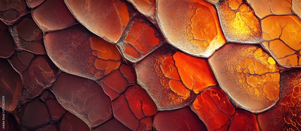 Poster abstract close-up of colorful metal rust textures showcasing intricate patterns and vibrant hues of 
