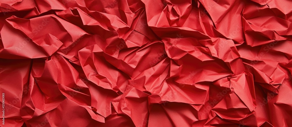 Poster vibrant red crumpled paper texture for distinctive background use in design and artwork projects