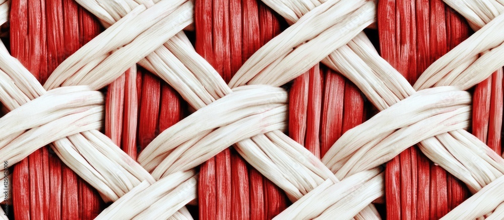 Poster woven red and white wicker texture seamless pattern for backgrounds and designs in textiles and home
