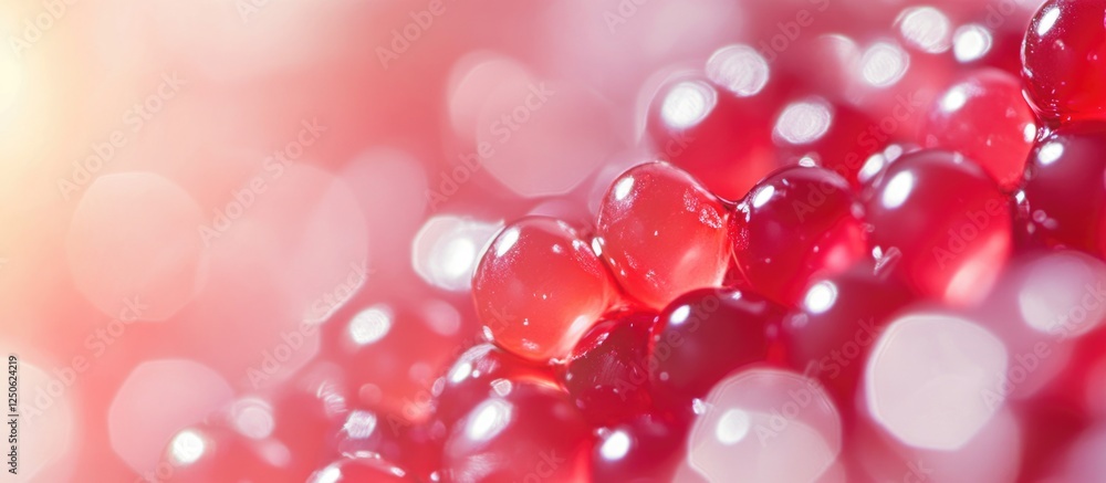 Poster red caviar textured abstract background with vibrant colors and macro details highlighting the gloss