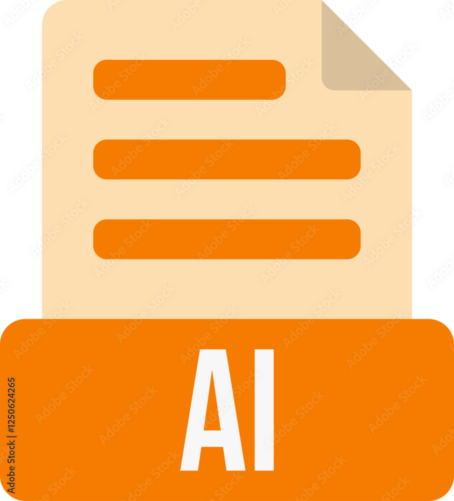 Poster ai file format icon color fill