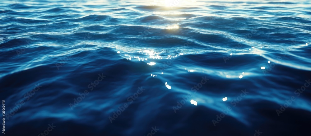 Aufkleber serene rippling pool water surface reflecting sunlight creating a tranquil aquatic background for re