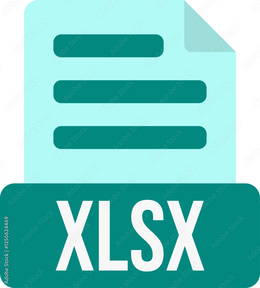 Poster xlsx file format icon color fill