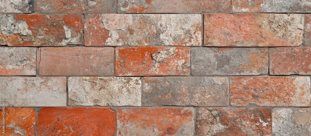 Poster rustic red brick wall seamless texture with weathered appearance ideal for backgrounds and architect