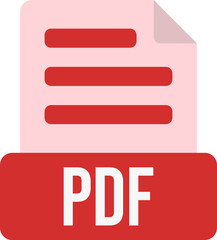 PDF File Format Icon Color Fill