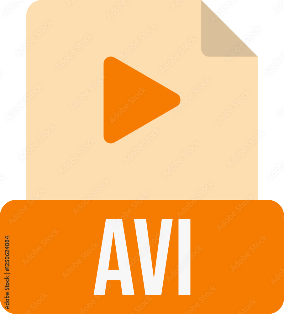 Poster avi file format icon color fill