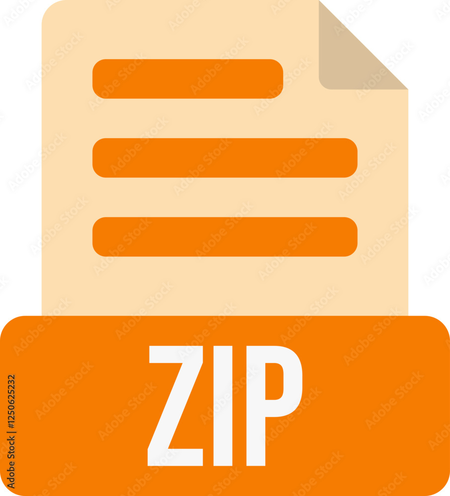 Poster zip file format icon color fill
