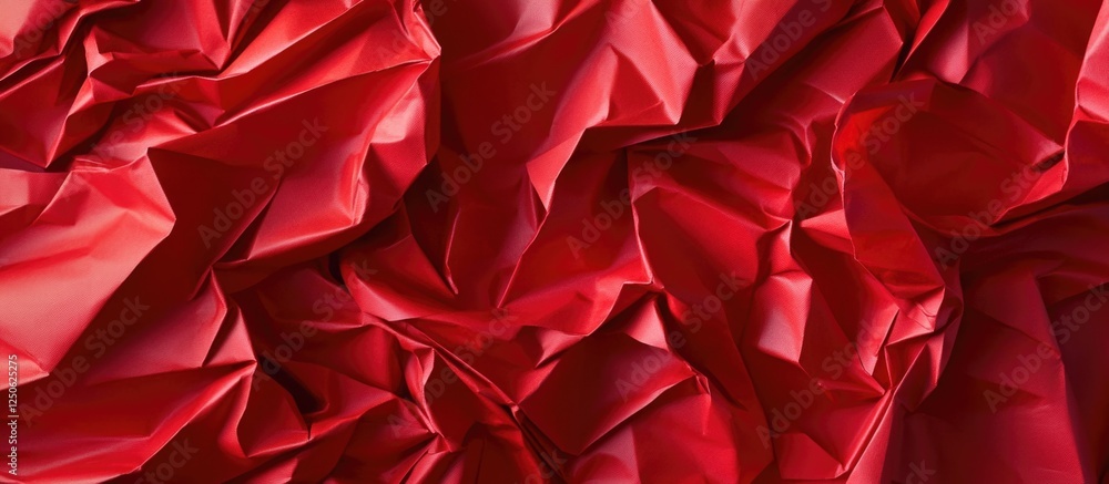 Poster crumpled red paper texture creating a rich and dynamic background for creative design projects and a