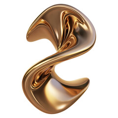 A gold sculpture with a spiral shape