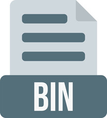 Obraz premium BIN File Format Icon Color Fill