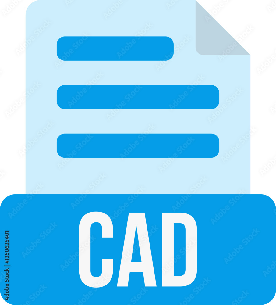 Poster cad file format icon color fill