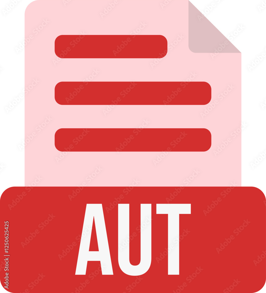 Poster aut file format icon color fill