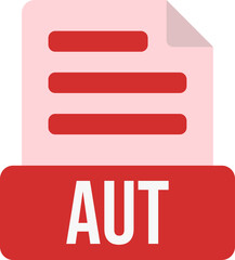 Fototapeta premium AUT File Format Icon Color Fill