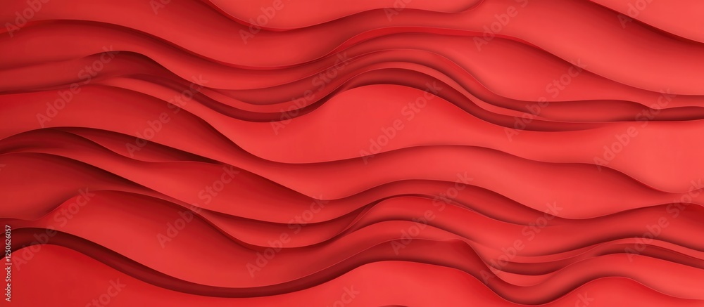 Poster red wavy background texture showcasing dynamic fluid shapes for modern design and artistic projects.
