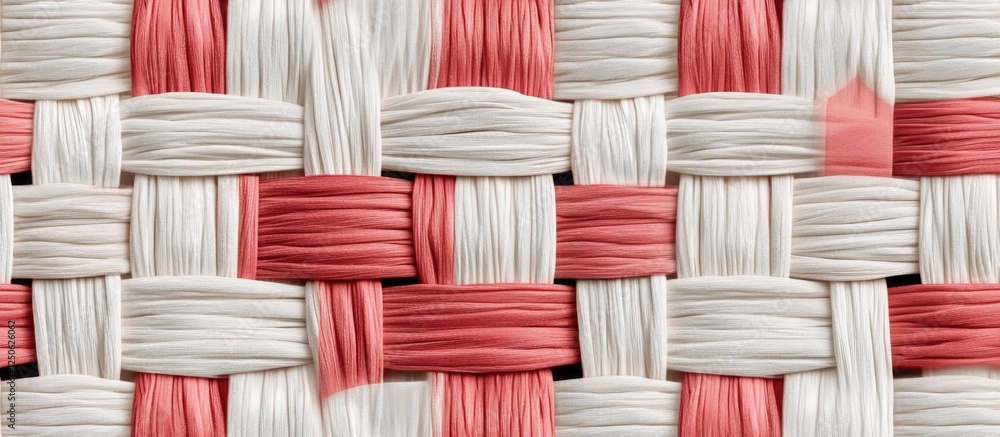 Poster red and white wicker texture seamless pattern ideal for backgrounds or decorative design elements in