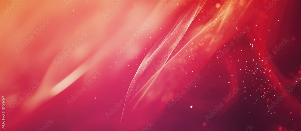 Poster vibrant red abstract background featuring soft twinkling sparkles and blurred light patterns creatin