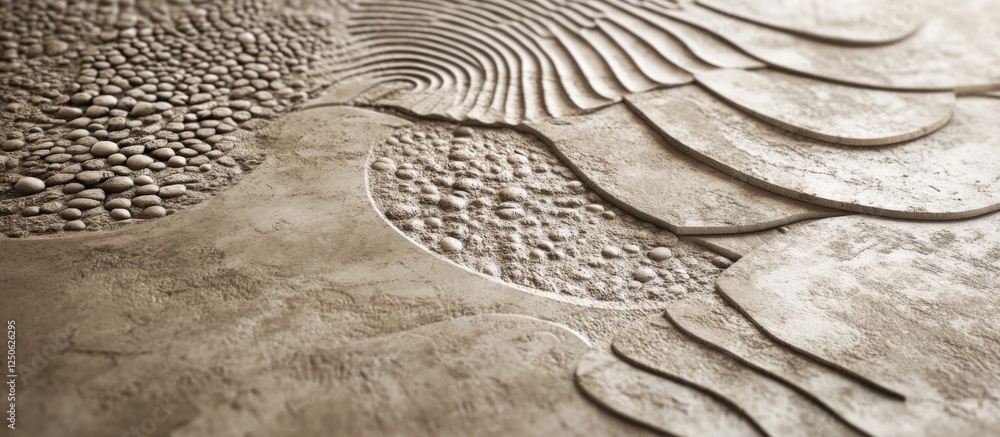 Poster decorative printed concrete texture highlighting intricate patterns and tactile designs for architec