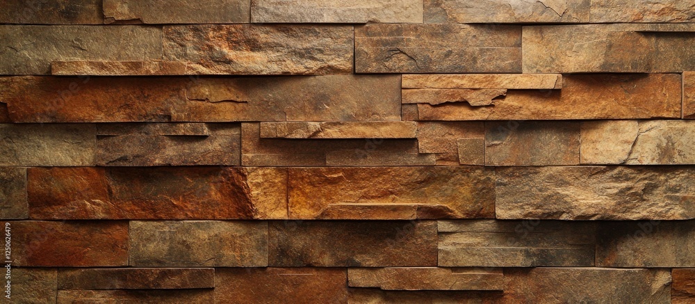 Poster textured stone wall with warm earthy tones ideal for backgrounds in design and architecture projects