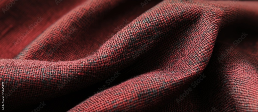 Poster textured close-up of rich red fabric showcasing intricate creases and folds, perfect for background 