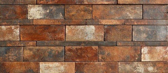 Rustic red brick wall texture showcasing industrial style with varying shades and weathered elements for interior or exterior design projects