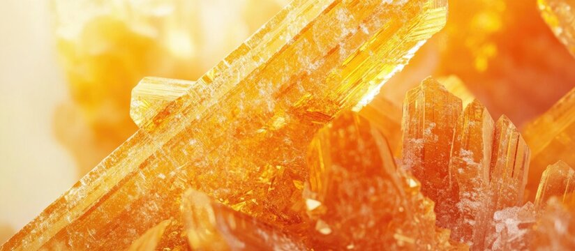 Potassium bichromate crystals under macro lens showcasing vibrant orange hues and intricate formations in a captivating scientific display