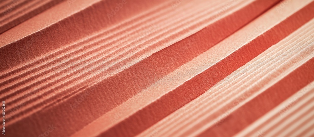 Poster textured red cardboard surface with parallel grooves ideal for background design and creative projec