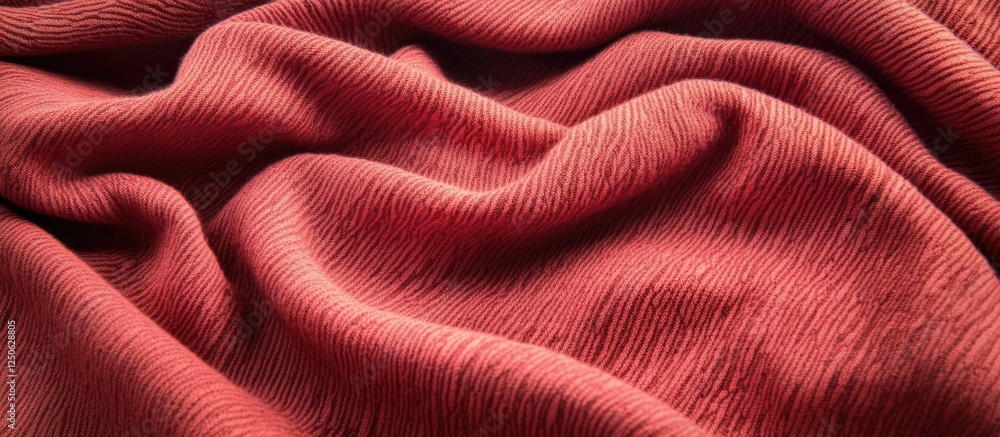 Poster wavy red fabric texture with folds creating depth and inviting visual interest for design background