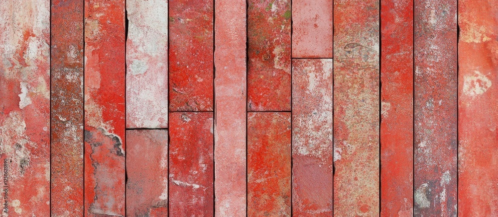 Poster textured red brick wall background with varying shades and patterns, ideal for architecture and desi