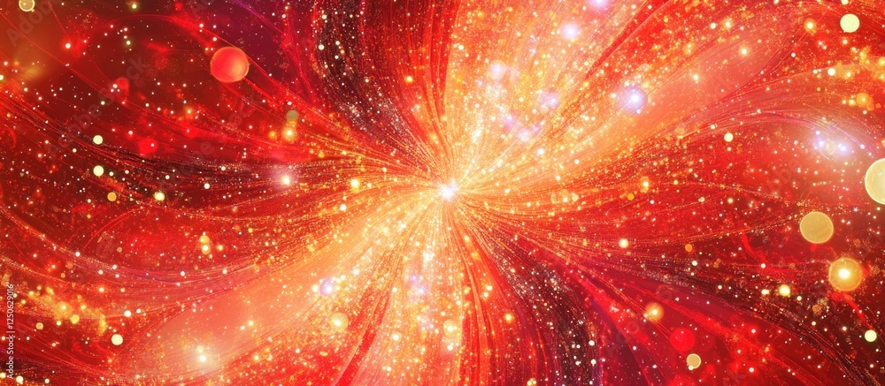 Poster vibrant red glitter explosion with sparkling lights creating an abstract and dynamic background for 