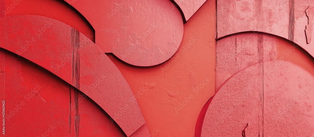Poster textured red background with abstract shapes and patterns, ideal for design projects involving color
