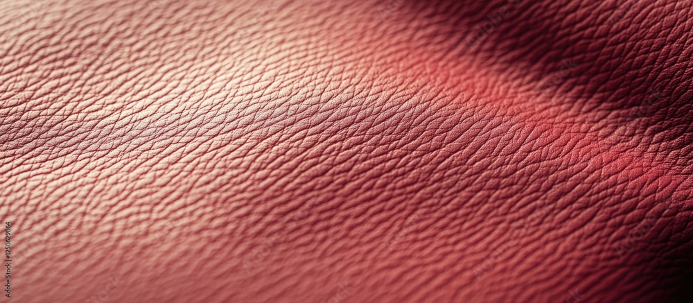 Aufkleber red leather texture background with blurred grainy effect and soft natural light from the left corne