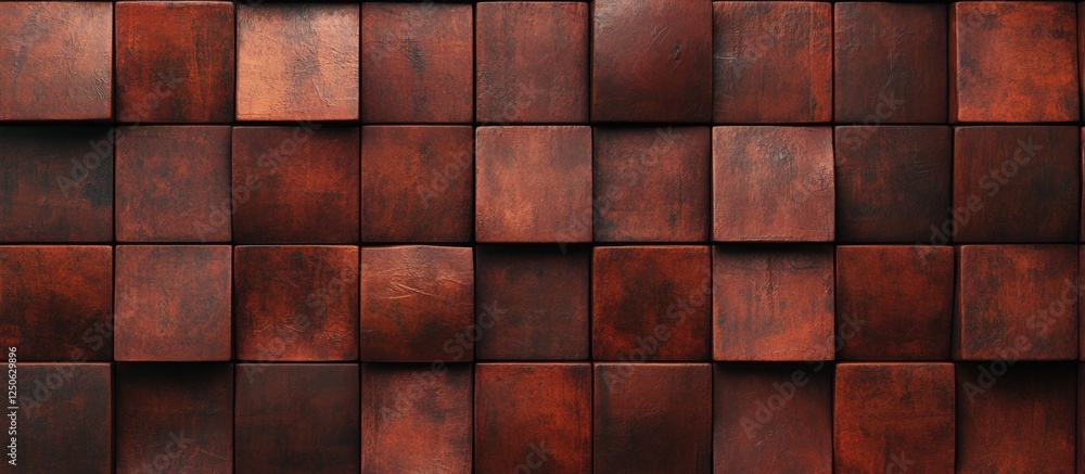 Poster red brown block brick wall with an elegant textured pattern ideal for backgrounds and design project