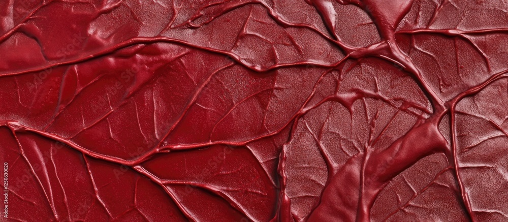 Poster red leaf texture close-up showcasing intricate patterns and vivid color ideal for backgrounds and or