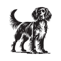 Brittany silhouette with refined lines and natural poise - Brittany illustration - minimal Brittany vector - dog silhouette
